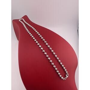 Beads Sterling silver 925 RHODIUM PLATED Beads 5MM 20”inches Necklace